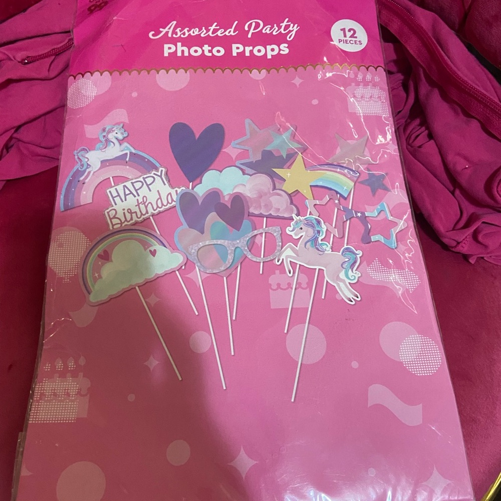 Unicorn Party Photo Props - Pink and Purple